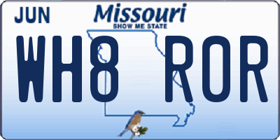 MO license plate WH8R0R