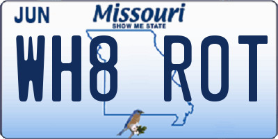 MO license plate WH8R0T