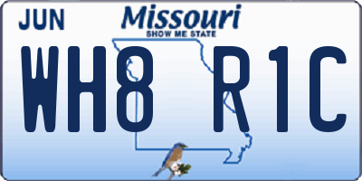 MO license plate WH8R1C