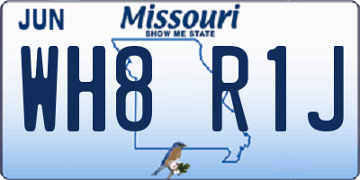 MO license plate WH8R1J