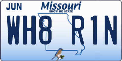 MO license plate WH8R1N