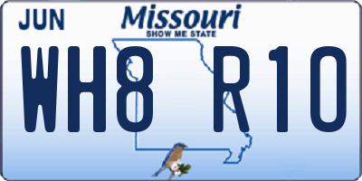 MO license plate WH8R1O
