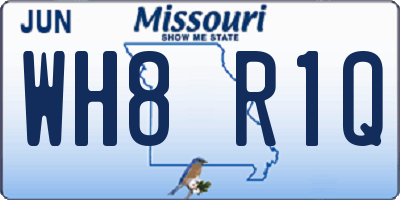 MO license plate WH8R1Q