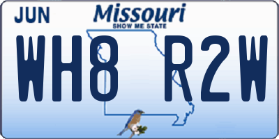 MO license plate WH8R2W