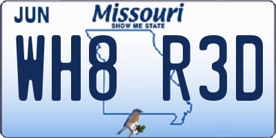 MO license plate WH8R3D