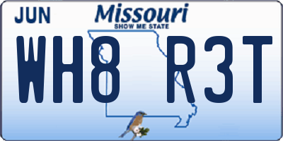 MO license plate WH8R3T