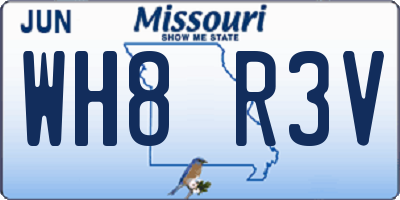 MO license plate WH8R3V