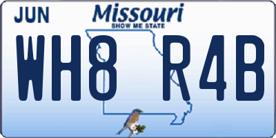 MO license plate WH8R4B