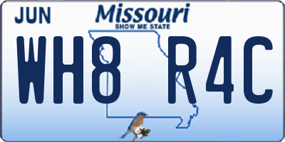 MO license plate WH8R4C