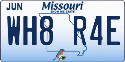 MO license plate WH8R4E
