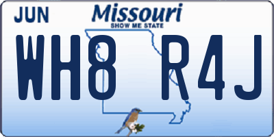 MO license plate WH8R4J
