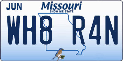 MO license plate WH8R4N