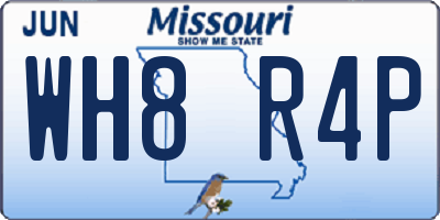 MO license plate WH8R4P
