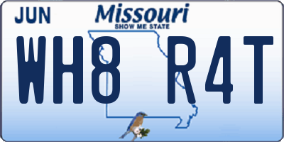 MO license plate WH8R4T