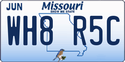 MO license plate WH8R5C