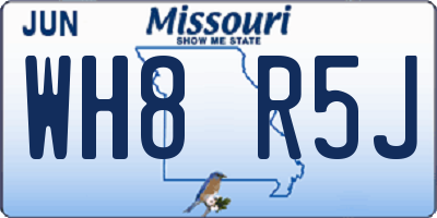 MO license plate WH8R5J