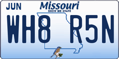 MO license plate WH8R5N