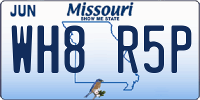 MO license plate WH8R5P