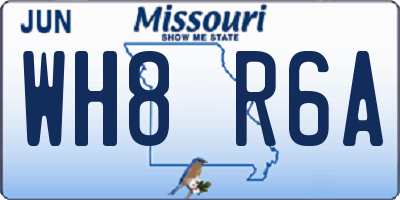 MO license plate WH8R6A