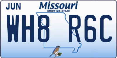 MO license plate WH8R6C