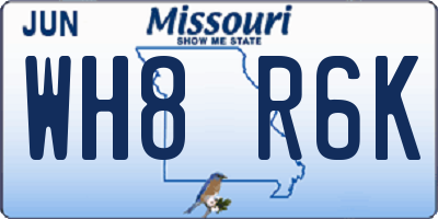 MO license plate WH8R6K