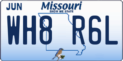 MO license plate WH8R6L