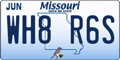 MO license plate WH8R6S