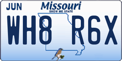MO license plate WH8R6X