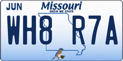 MO license plate WH8R7A