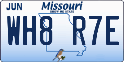 MO license plate WH8R7E