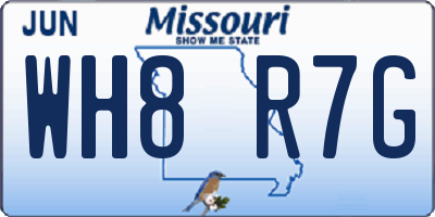 MO license plate WH8R7G