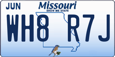 MO license plate WH8R7J