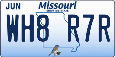 MO license plate WH8R7R