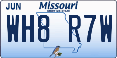 MO license plate WH8R7W