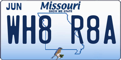 MO license plate WH8R8A