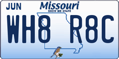MO license plate WH8R8C