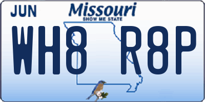 MO license plate WH8R8P
