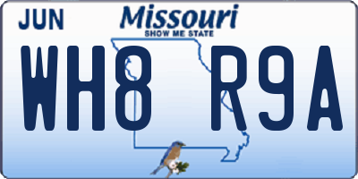 MO license plate WH8R9A