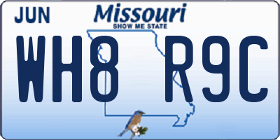 MO license plate WH8R9C