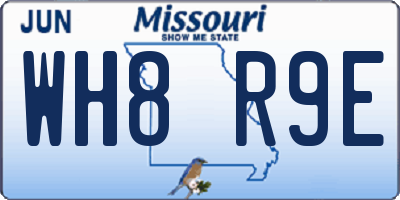 MO license plate WH8R9E