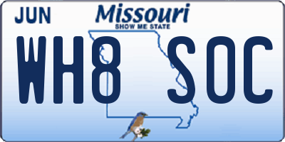MO license plate WH8S0C