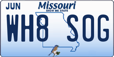 MO license plate WH8S0G