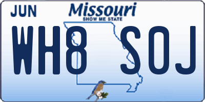 MO license plate WH8S0J