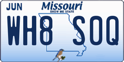 MO license plate WH8S0Q