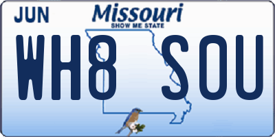 MO license plate WH8S0U