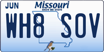 MO license plate WH8S0V
