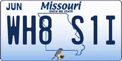 MO license plate WH8S1I