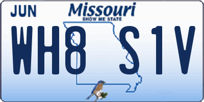 MO license plate WH8S1V