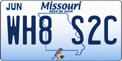 MO license plate WH8S2C