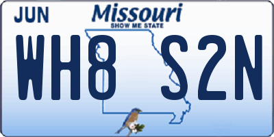 MO license plate WH8S2N